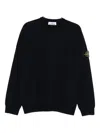 Stone Island Sweatshirt With Compass Application In Black