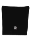Stone Island Ribbed-knit Scarf In Black