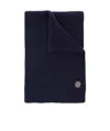 Stone Island Ribbed Knit Scarf In Black