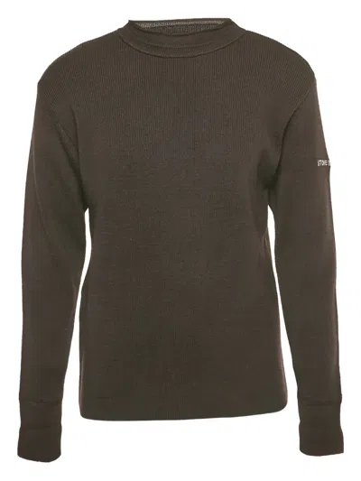 Pre-owned Stone Island Ribbed-knit Sweater In Brown