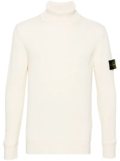 STONE ISLAND RIBBED-KNIT VIRGIN WOOL SWEATER