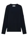 Stone Island Ribbed-knit Virgin Wool Sweater With Signature Patch In Blue