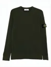 Stone Island Knit Crewneck Sweater In Full Rib Rws Wool Clothing In Black