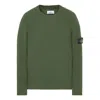 Stone Island Mens Knitted Logo Patch Sweatshirt In Green