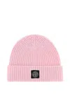 Stone Island Light Rws Geelong Wool Beanie In Pink