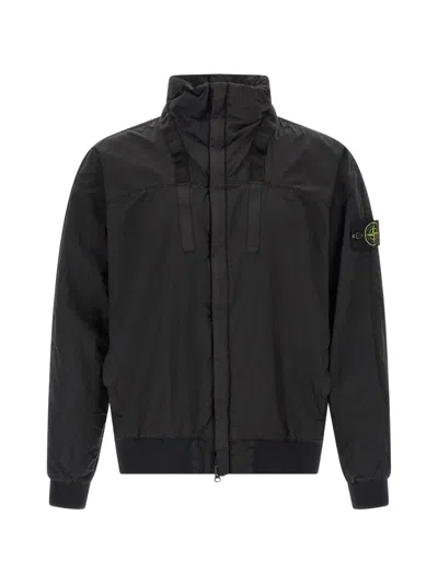 Stone Island Bomber Nylon Metal Watro Puffer Jackets Black