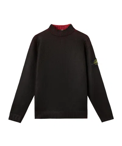 STONE ISLAND RIBBED MOCK-NECK SWEATER