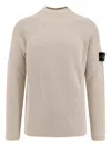 Stone Island Men Certified Virgin Wool And Cotton Sweater In Neutral