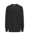 Stone Island Garment Dyed Cotton Fleece Polo Sweatshirt