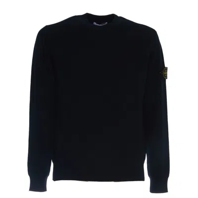 STONE ISLAND STONE ISLAND RIBBED ORGANIC COTTON SWEATER WITH BRAND BADGE