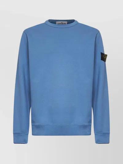 STONE ISLAND RIBBED TRIM SWEATSHIRT WITH TRIANGULAR INSERT