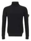 Stone Island Turtleneck Sweater With Logo Patch In Black