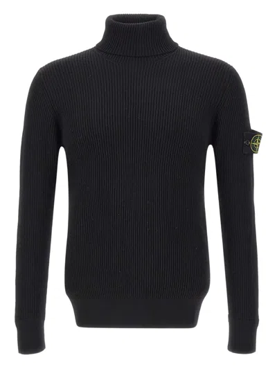 STONE ISLAND RIBBED TURTLE-NECK SWEATER