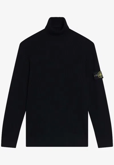 STONE ISLAND RIBBED TURTLENECK SWEATER