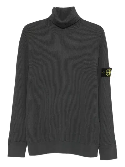 STONE ISLAND RIBBED TURTLENECK SWEATER