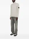 Stone Island Ribbed Turtleneck Sweater In White