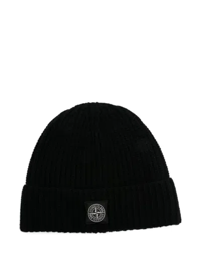 STONE ISLAND RIBBED WOOL BEANIE