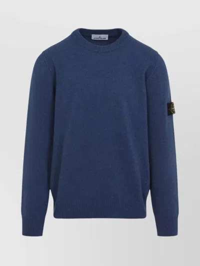 STONE ISLAND RIBBED WOOL BLEND SWEATER