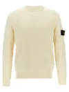Stone Island Ribbed Wool Sweater Sweaters And Cardigans White In Neutral