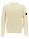 Stone Island Ribbed Wool Sweater Sweaters And Cardigans White In Brown