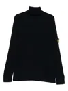 Stone Island Turtleneck Jumper With Finely Ribbed Trims In Black