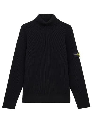 STONE ISLAND STONE ISLAND RIBBED WOOL TURTLENECK PULLOVER CLOTHING