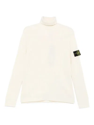 STONE ISLAND STONE ISLAND RIBBED WOOL TURTLENECK PULLOVER CLOTHING