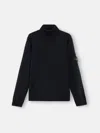 Stone Island Turtleneck Jumper With Finely Ribbed Trims In Black