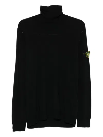 STONE ISLAND STONE ISLAND RIBBED WOOL TURTLENECK SWEATER