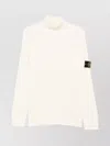Stone Island Ribbed Wool Turtleneck Sweater Regular Fit In Neutral