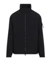 Stone Island Logo Zip-up Jacket In Black
