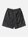 Stone Island Loose-wide-leg Bermuda Shorts With Elasticated Waistband In Black