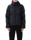 Stone Island Black Down Parka With Hood In Black