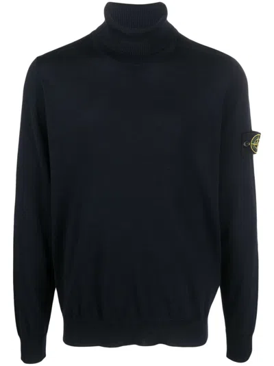 STONE ISLAND ROLL-NECK FINE KNIT WOOL JUMPER