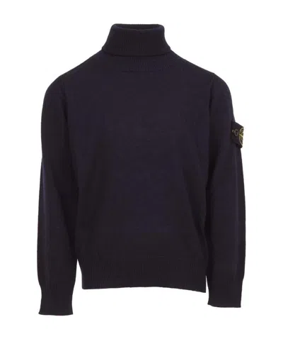 Stone Island Roll-neck Jumper In Blue