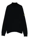 Stone Island Roll-neck Logo-patch Jumper In Black