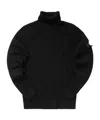 Stone Island Black 505a2 Winter Cotton Turtleneck In Black