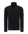 Stone Island Ghost Virgin Wool Funnel-neck Sweater In Blue