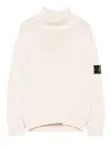 Stone Island Roll-neck Patch-pocket Sweater In Neutral