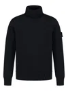 Stone Island Roll-neck Patch Sweater In Black