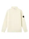 Stone Island Roll-neck Patch Sweater In Neutral