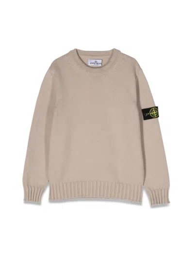 Stone Island Roll-neck Logo-patch Sweater In Neutral