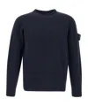 Stone Island Round-collar And Long-sleeved Sweater In Blue