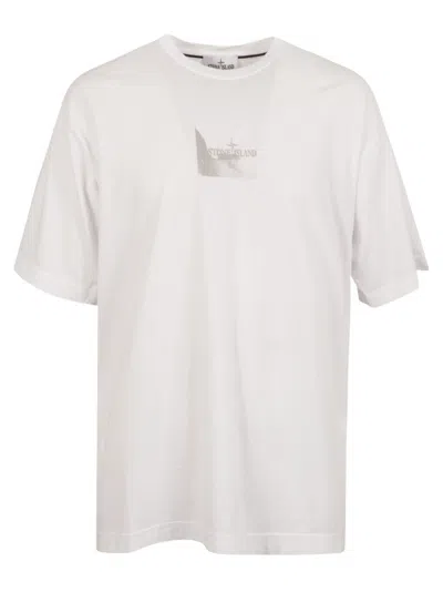 Stone Island Round Neck Chest Logo T-shirt In White