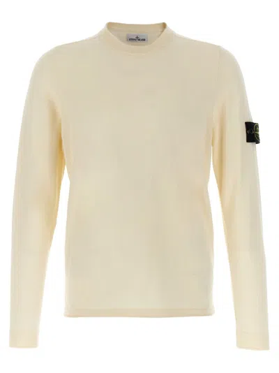 STONE ISLAND ROUND-NECK COTTON KNIT SWEATER WITH LOGO BADGE
