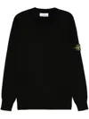 Stone Island Lightweight Wool Crew Neck Pullover In Black