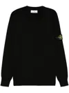 Stone Island Sweatshirt With Compass Application In Black