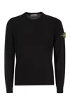 Stone Island Midnight Blue Wool Blend Sweater In Black
