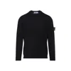 Stone Island Round-neck Jumper With Embossed Stitching In Black