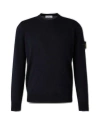 Stone Island Round-neck Jumper With Embossed Stitching In Black
